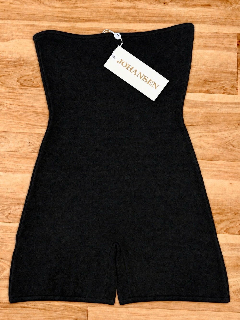 Johansen Lovey Romper Black Strapless Knit Romper Size Large NWT
